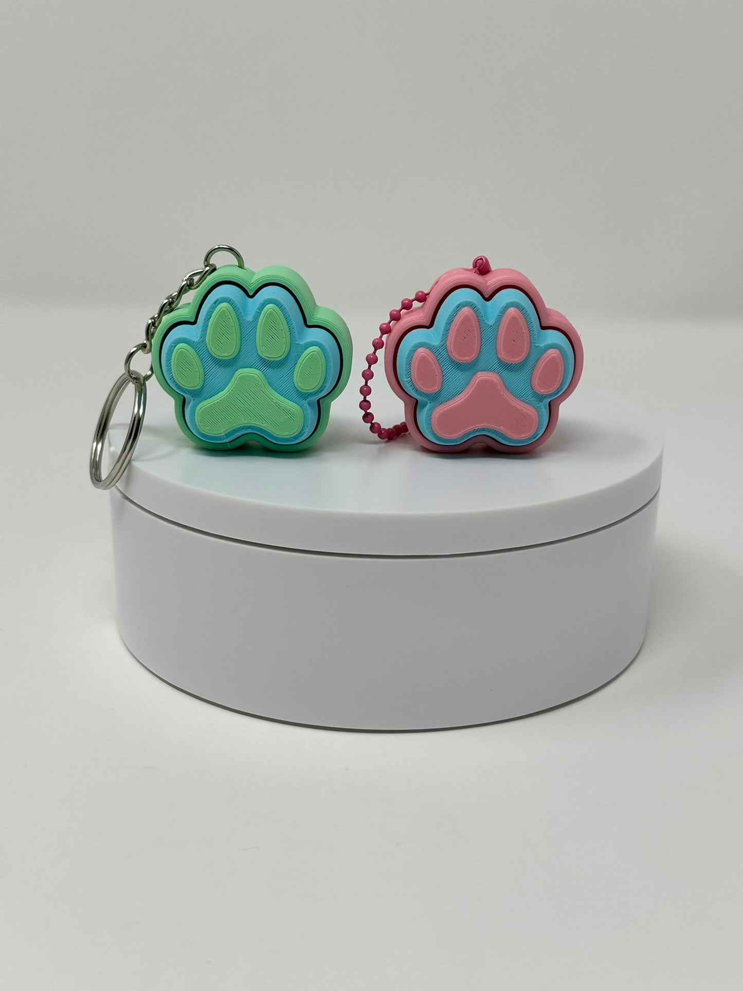 Cat and Dog Paw Clicker Keychains