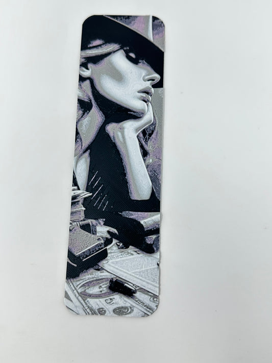 3D Printed Noir Lady Detective Bookmark